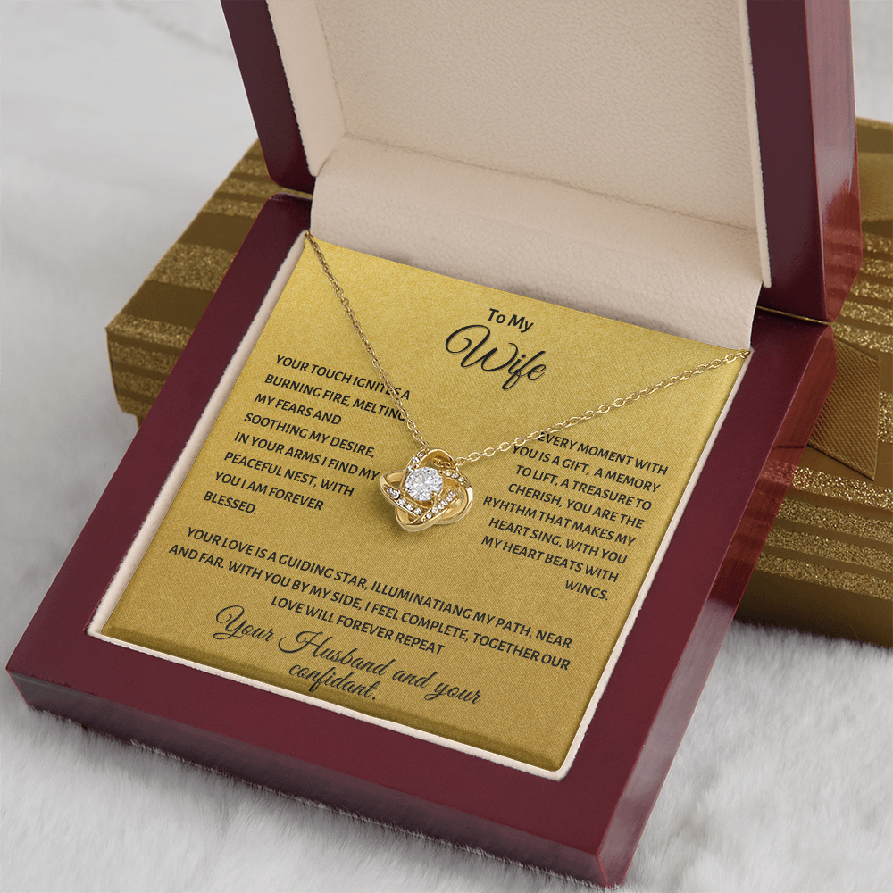 To my wife message card necklace gift