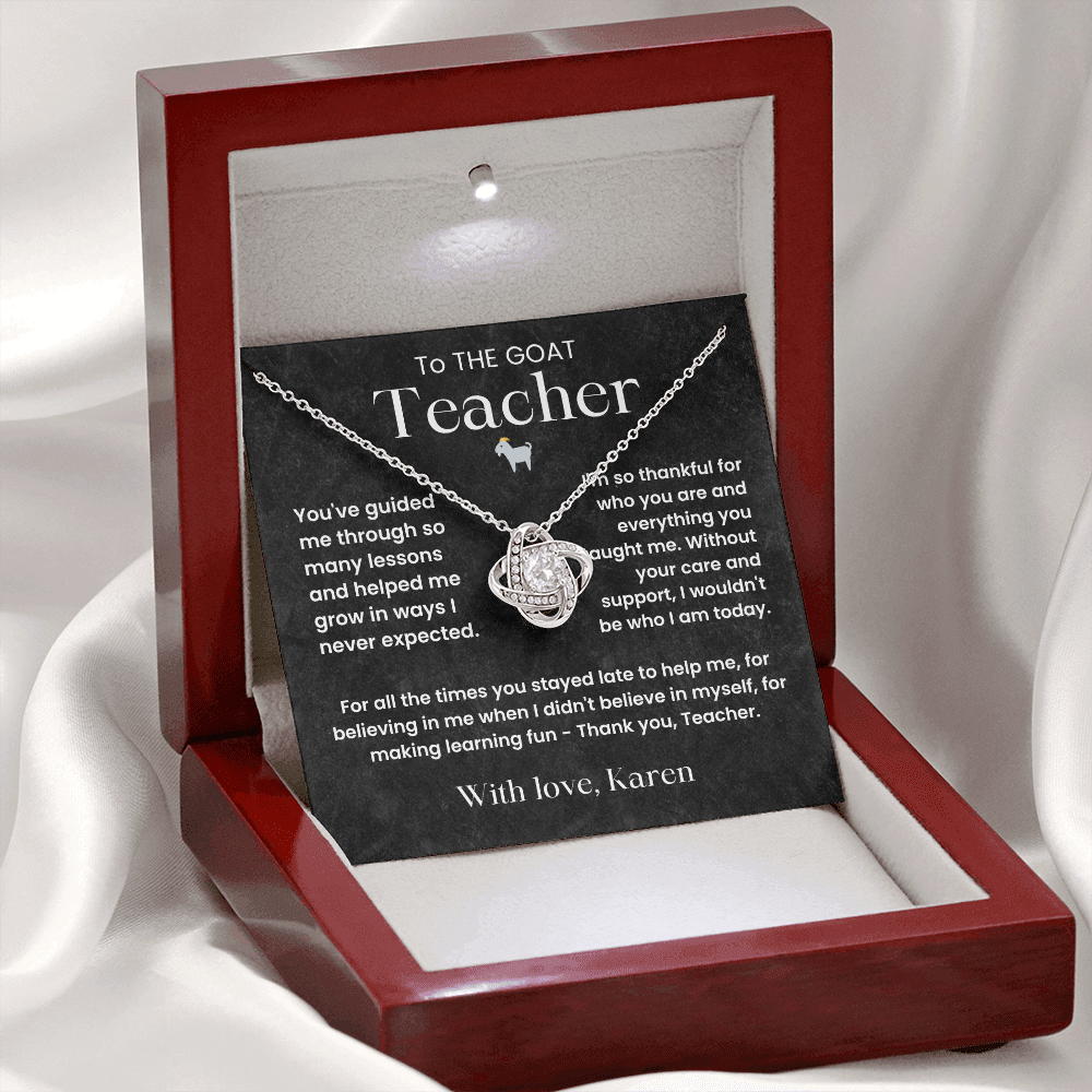 Teacher Gift Necklace | Appreciation Pendant Card Set | Ready to Gift | Thank You Teacher | End of Year | Gift for Her