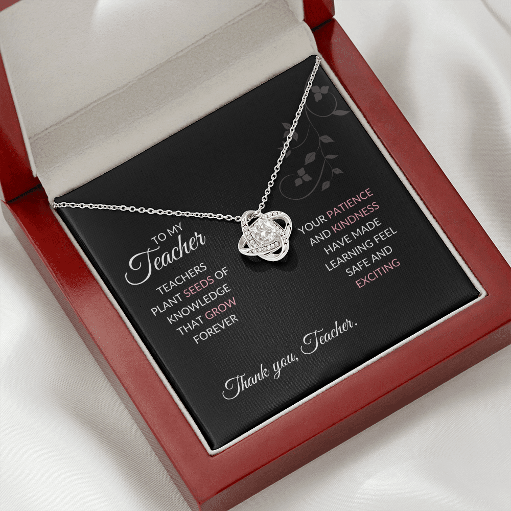 Teacher Gift Necklace | Teacher plants seeds of knowledge message Card Set | Ready to Gift | Thank You Teacher | End of Year | Gift for Her