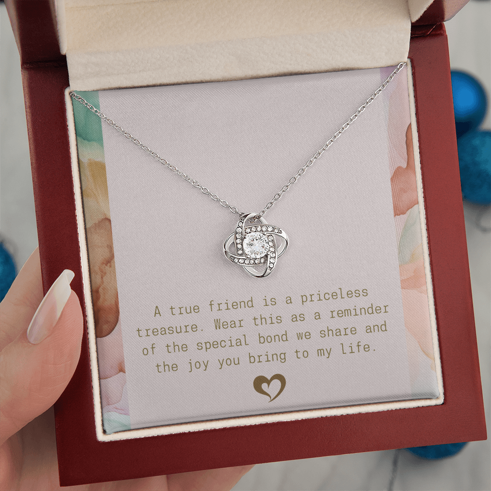 A True Friend Necklace – Elegant Silver Pendant - Love knot necklace