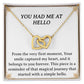 You Had Me at Hello - Interlocking Hearts Necklace with CZ Crystals