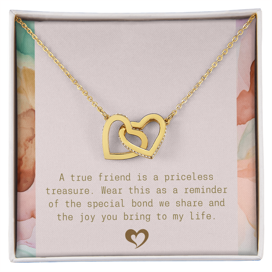 A True Friend Necklace – Elegant Silver Pendant - Interlocking hearts