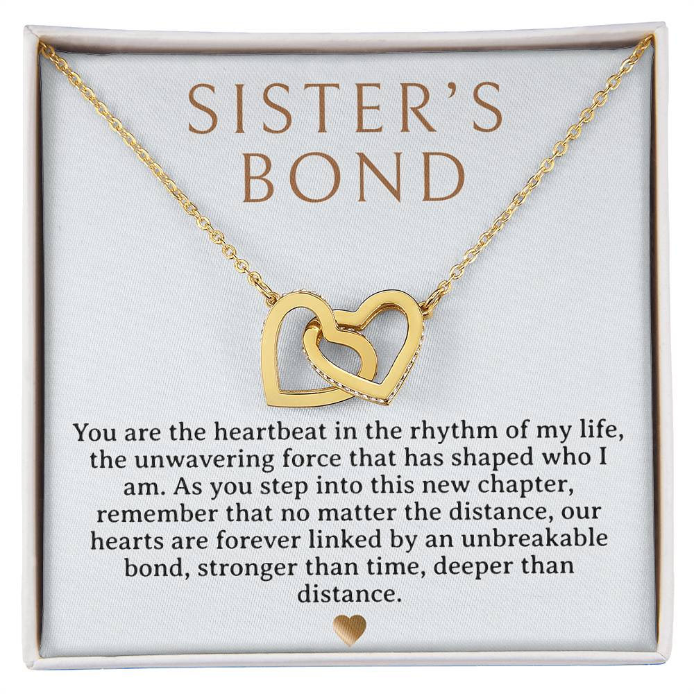 Sister's Bond Necklace - Two hearts - Rose gold & Silver
