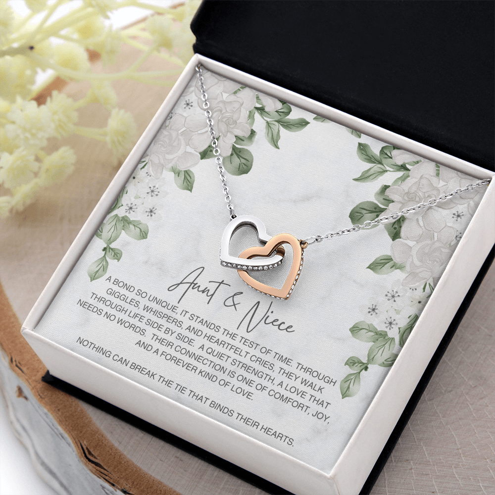 Aunt Niece Gift Interlocked Hearts Necklace | Aunt and Niece Jewelry | Birthday Gift | Family Bond Necklace