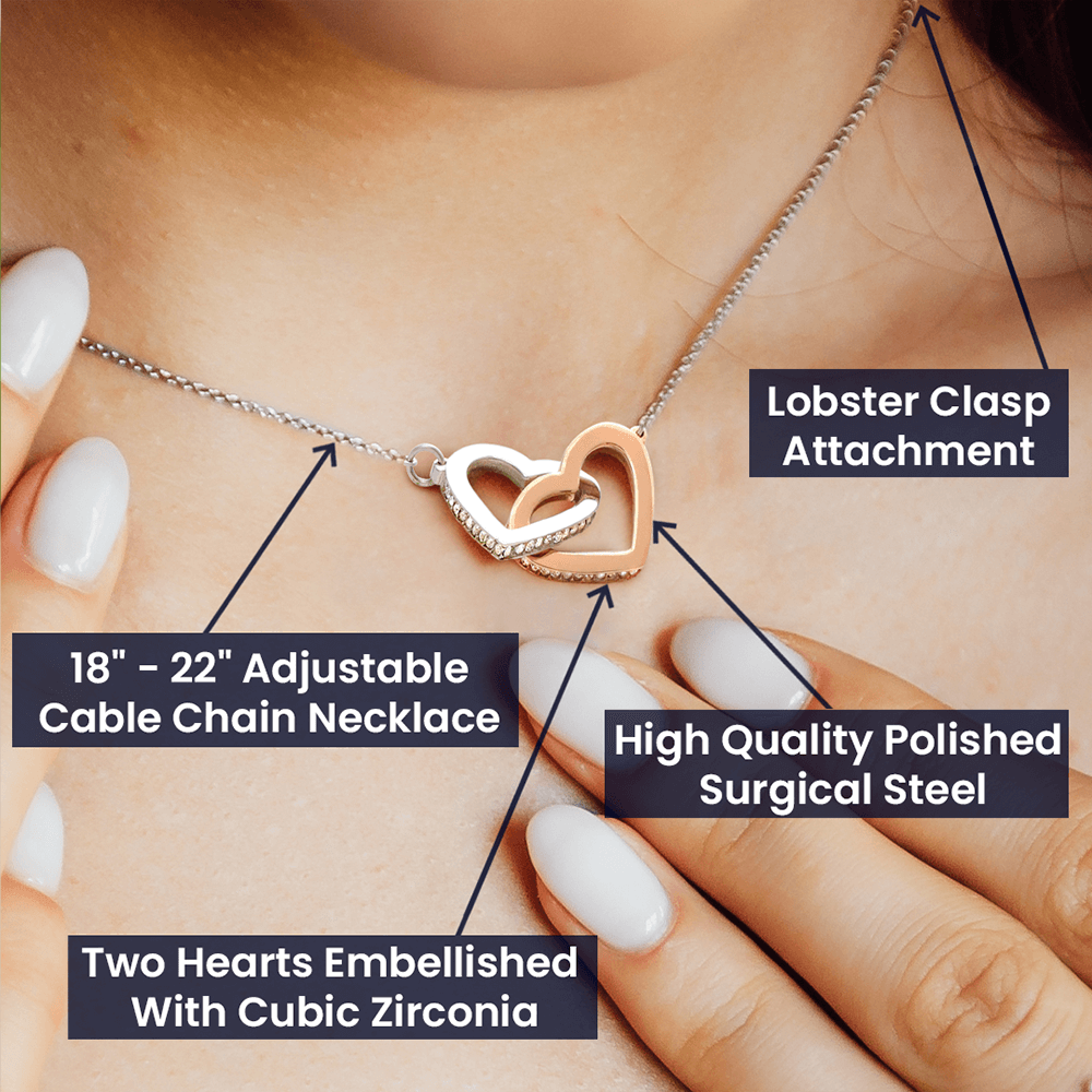 You Had Me at Hello - Interlocking Hearts Necklace with CZ Crystals