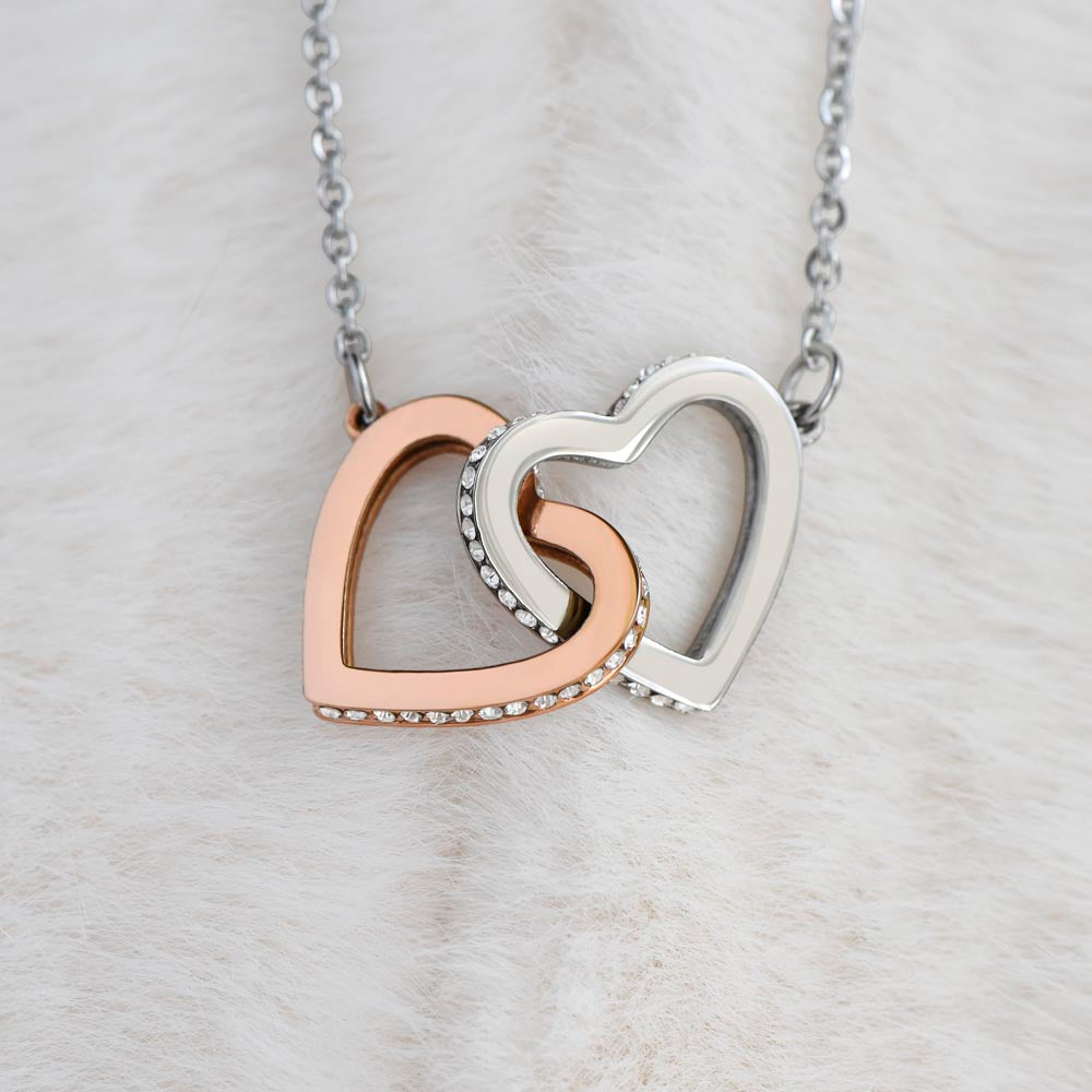 You Had Me at Hello - Interlocking Hearts Necklace with CZ Crystals