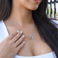 You Had Me at Hello - Interlocking Hearts Necklace with CZ Crystals