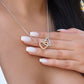 You Had Me at Hello - Interlocking Hearts Necklace with CZ Crystals