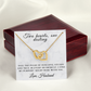 Two Hearts, One Destiny - Romantic Interlocking Heart Necklace for Wife with Sentimental Message Card, Anniversary or Valentine's Day Gift