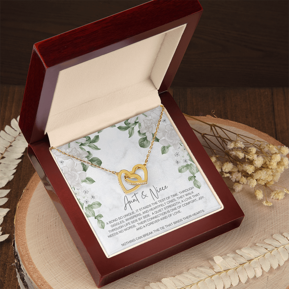 Aunt Niece Gift Interlocked Hearts Necklace | Aunt and Niece Jewelry | Birthday Gift | Family Bond Necklace