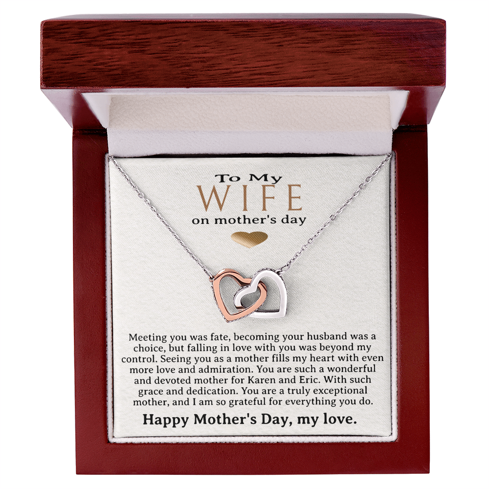 Personalized Wife Mother's Day Necklace, Choice of 6 Styles, Husband to Wife, Appreciation Jewelry