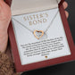 Sister's Bond Necklace - Two hearts - Rose gold & Silver