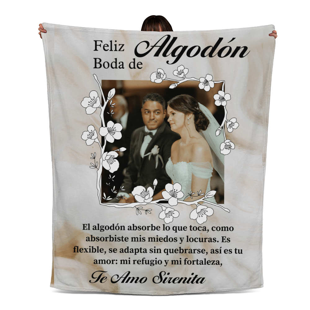 2nd wedding anniversary blanket, cotton wedding blanket