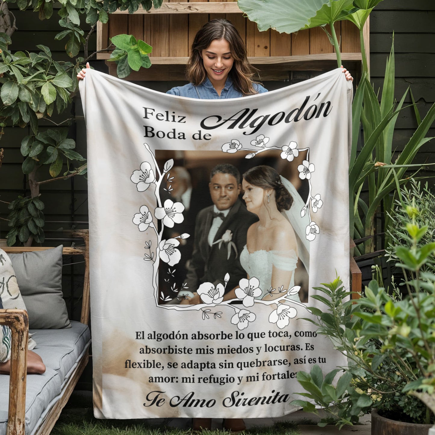 2nd wedding anniversary blanket, cotton wedding blanket