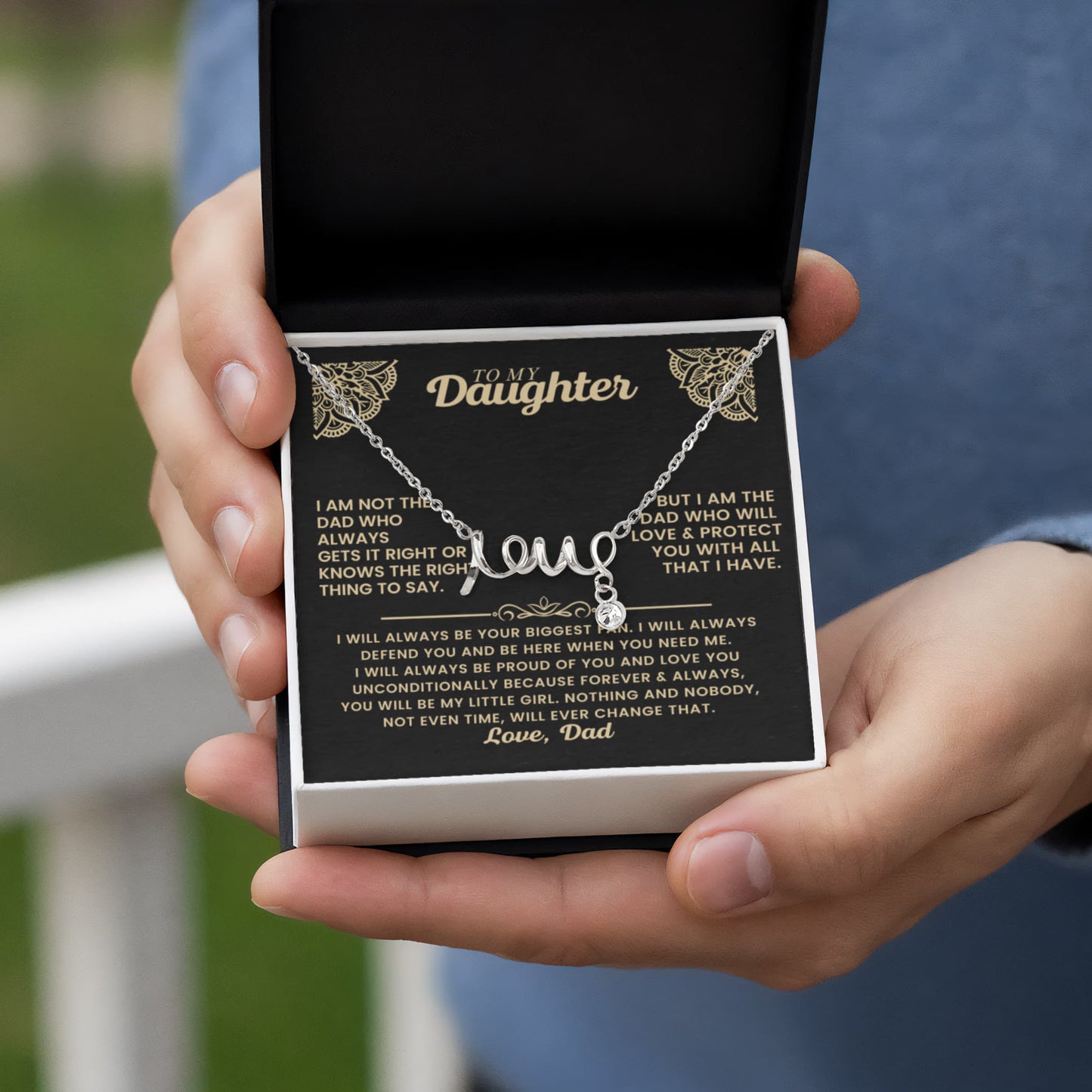 Meaningful Dad to Daughter Necklace - 'From The Moment I Held You' love Jewelry | Touching Father Daughter Gifts That Show Your Love