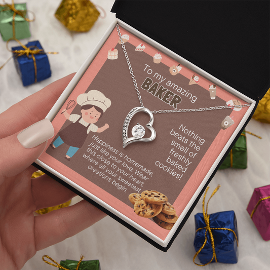 Baker Gift Necklace | Heart Pendant for Baking Lovers | Professional Baker Jewelry | Cooking Enthusiast Gift | Kitchen Lover Present