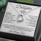 To my daughter - White with crown - Dad necklace artswapper - Heart pendant