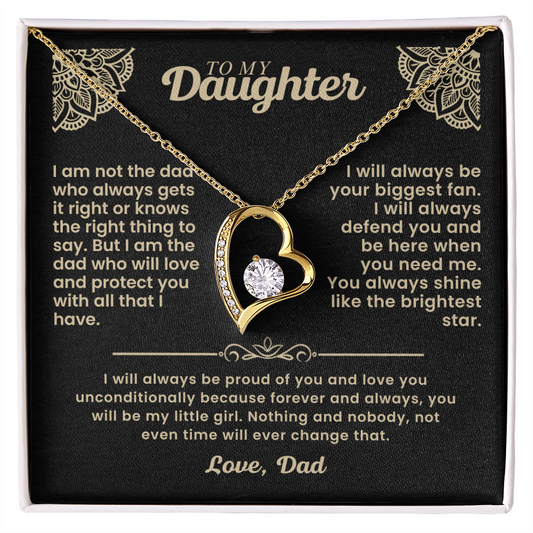 To My Daughter Heart Necklace - A Father's Love She Can Wear Forever