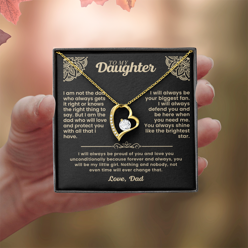 To My Daughter Heart Necklace - A Father's Love She Can Wear Forever
