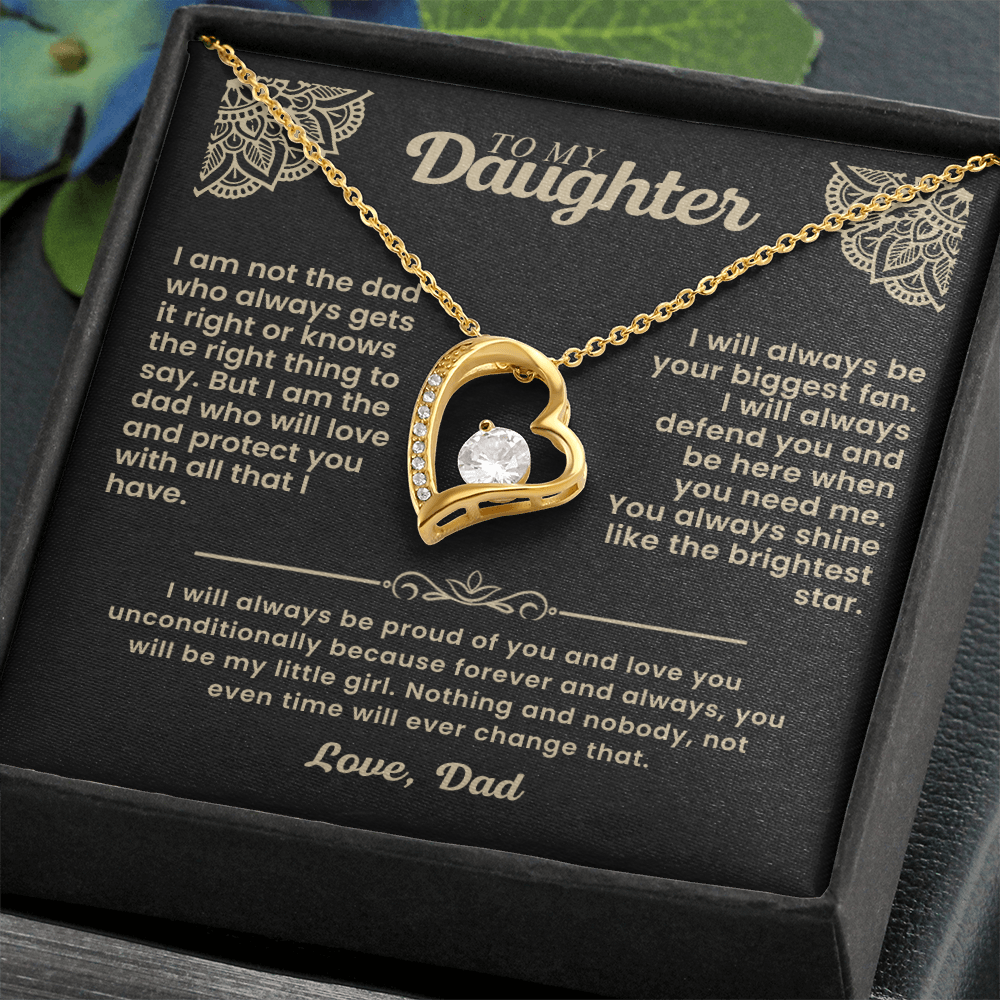 To My Daughter Heart Necklace - A Father's Love She Can Wear Forever
