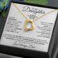 To my daughter - White with crown - Dad necklace artswapper - Heart pendant