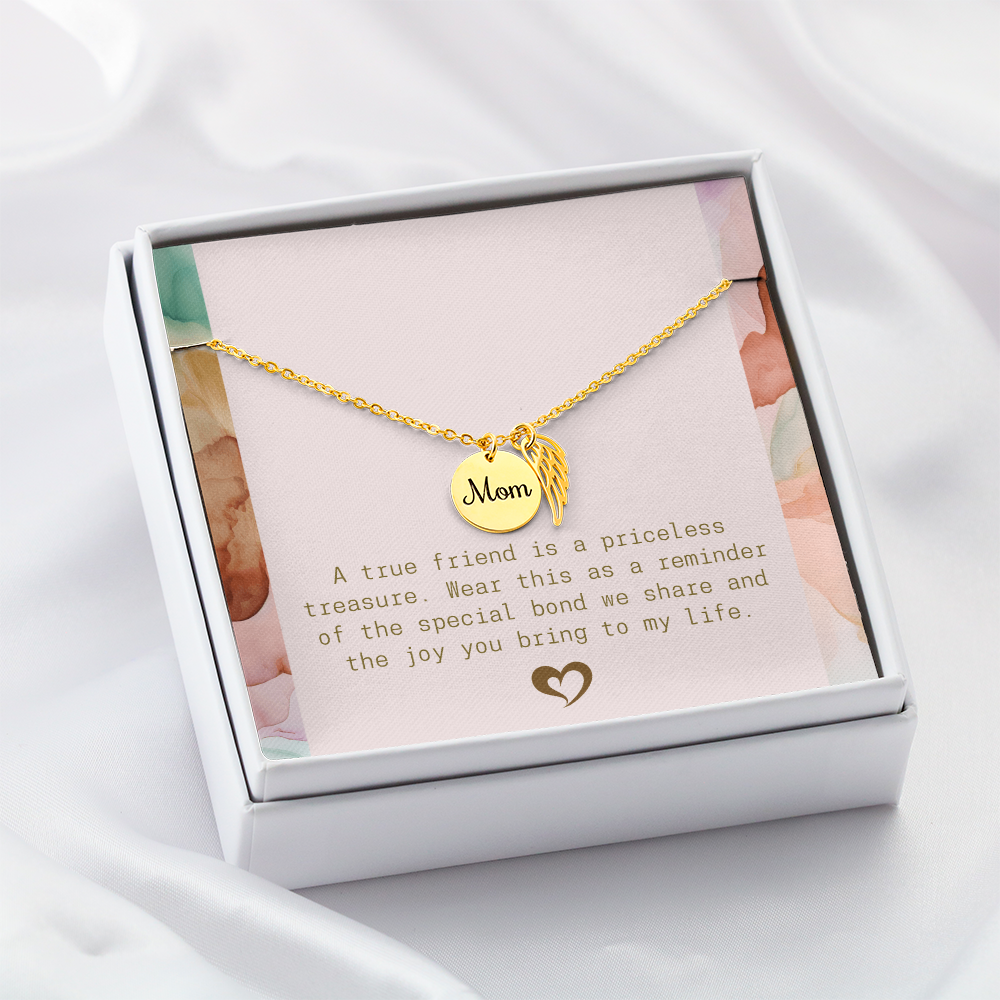 A True Friend Necklace – Elegant Silver Pendant - Mom memorial