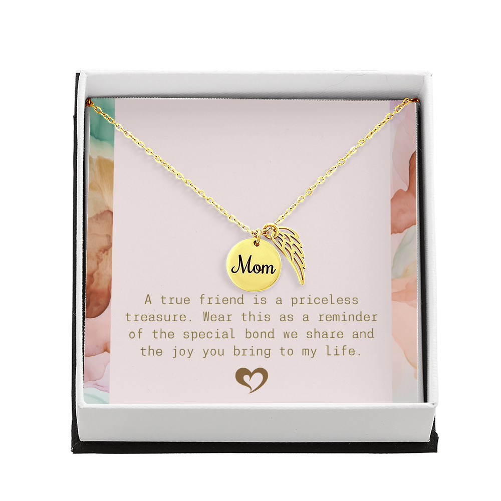 A True Friend Necklace – Elegant Silver Pendant - Mom memorial