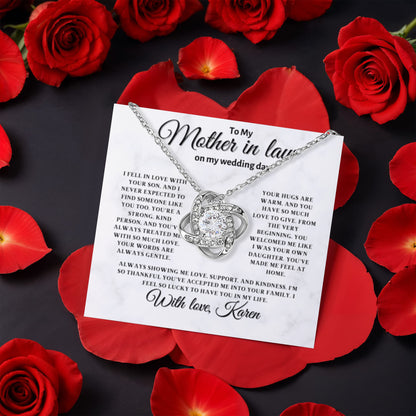 A Blooming Thank You: Rotating Flower Box with "To My Mother-in-Law" Wedding Day Necklace