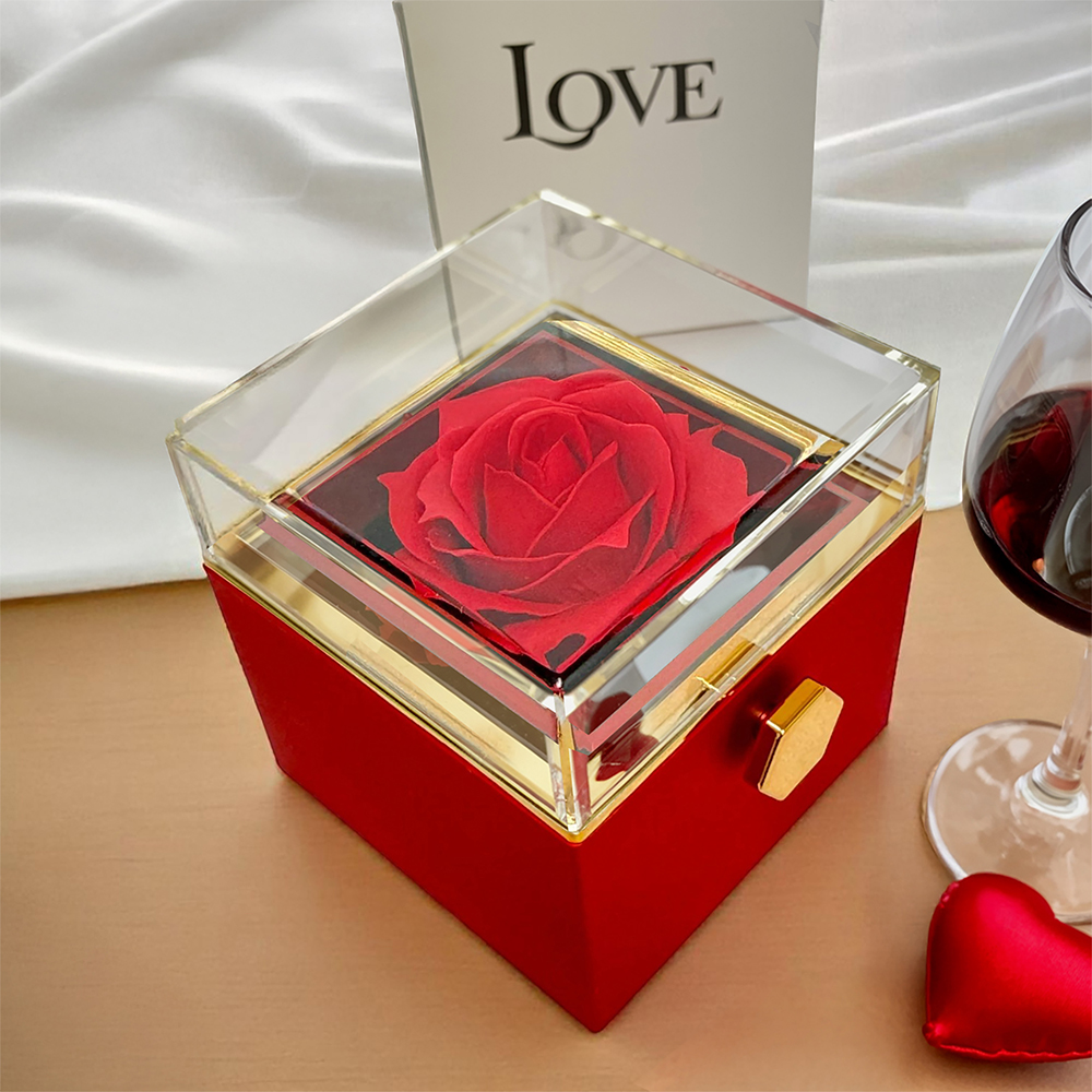 Wife Gift Box Rotating Jewelry Box | Love Knot Necklace | Anniversary Gift | Romantic Gift for Her | Luxury Jewelry