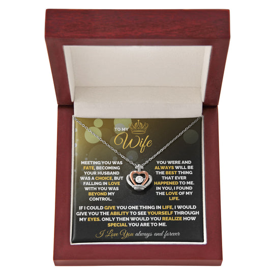 Husband to Wife Gift - "To My Wife" Crown Necklace - Anniversary Present - Queen Crown Jewelry - Love of My Life Gift Set