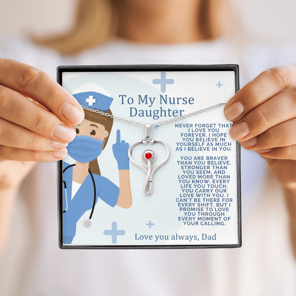 Nurse Daughter Gift from Dad - "To My Nurse Daughter" Message Card - Nursing Graduation Gift - Father's Pride Card - Healthcare Worker Gift