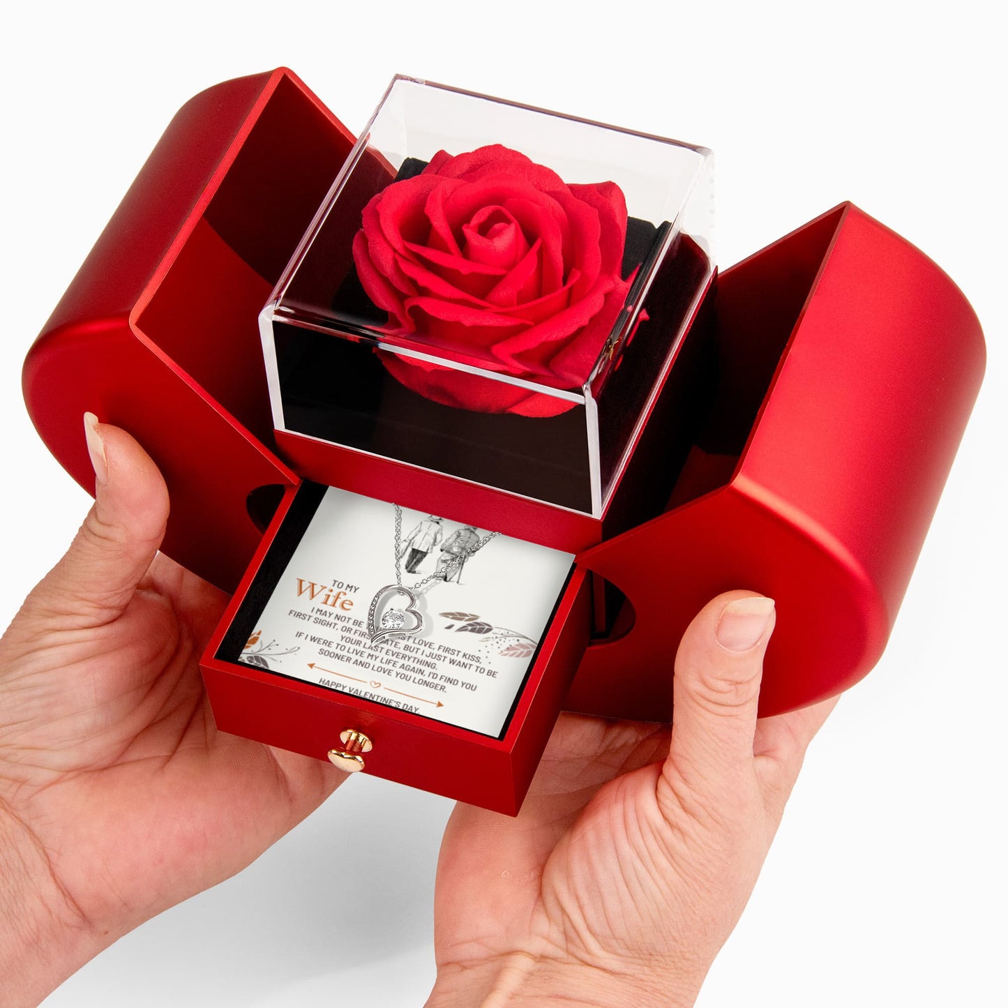 Heart shaped gift box - to my wife - i may not be your first kiss