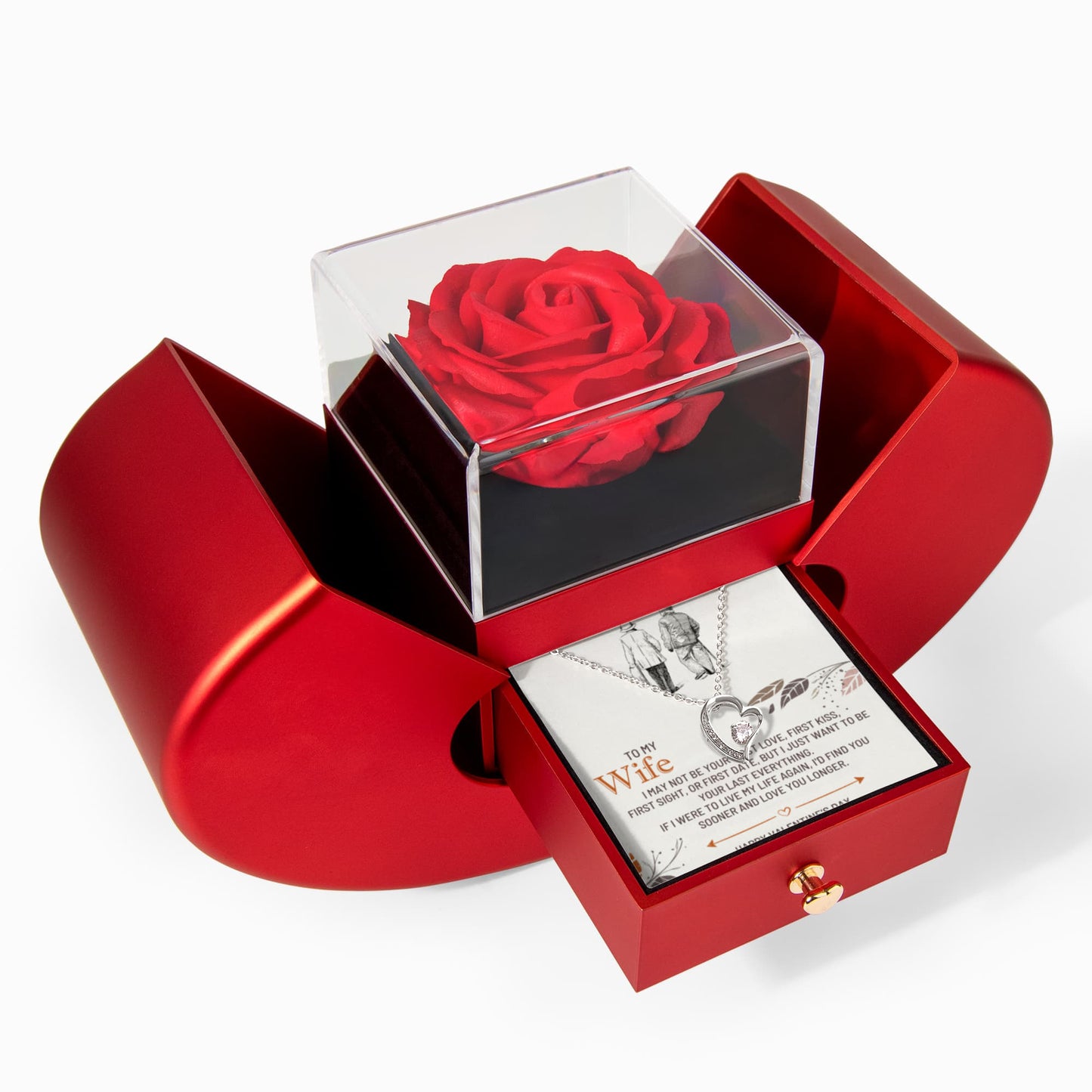 Heart shaped gift box - to my wife - i may not be your first kiss