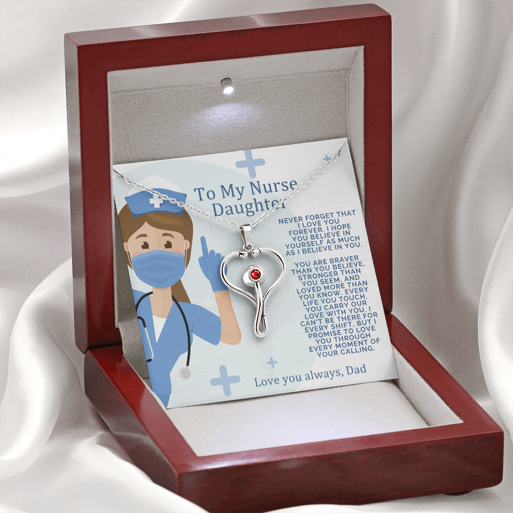 Nurse Daughter Gift from Dad - "To My Nurse Daughter" Message Card - Nursing Graduation Gift - Father's Pride Card - Healthcare Worker Gift