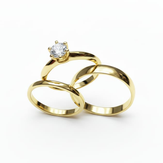 Serene Light - Wedding Ring Trios - 925 Sterling Silver